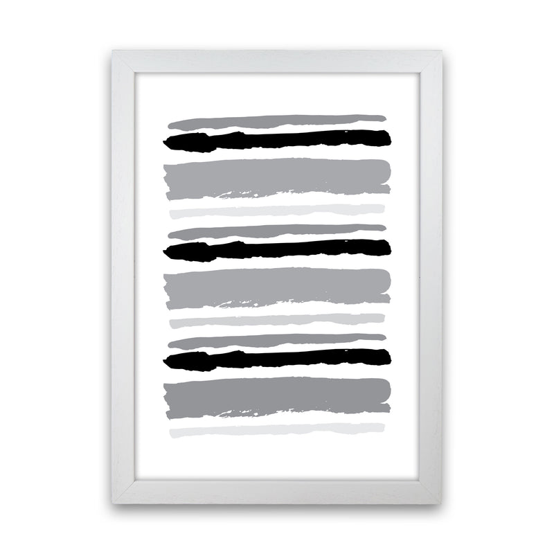 Black Contrast Abstract Stripes Modern Print White Grain