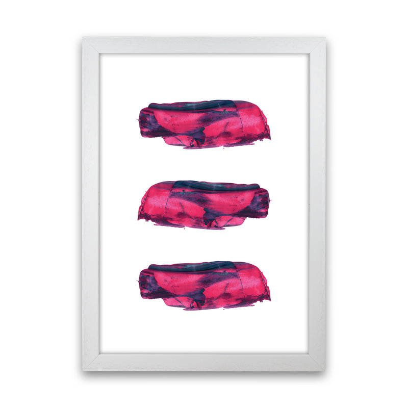 Pink And Purple Abstract Paint Strokes Modern Print White Grain