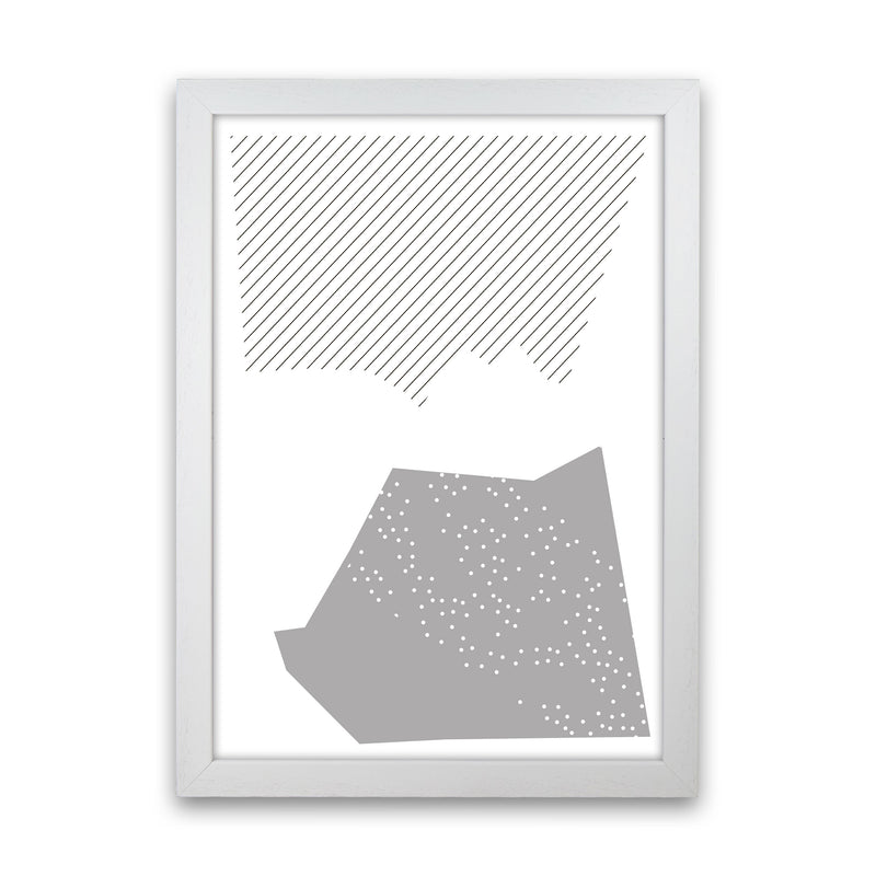 Grey Top And Bottom Abstract Modern Print White Grain