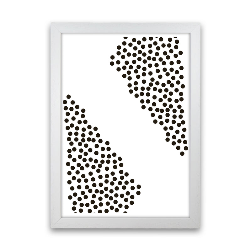 Black Corner Polka Dots Abstract Modern Print White Grain
