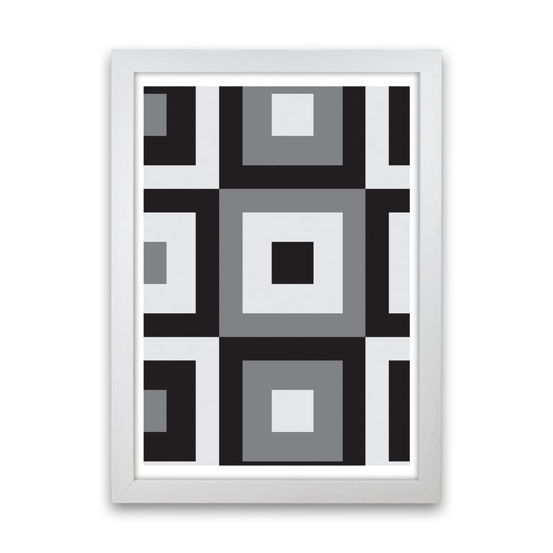 Grey Abstract Patterns 1 Modern Print White Grain