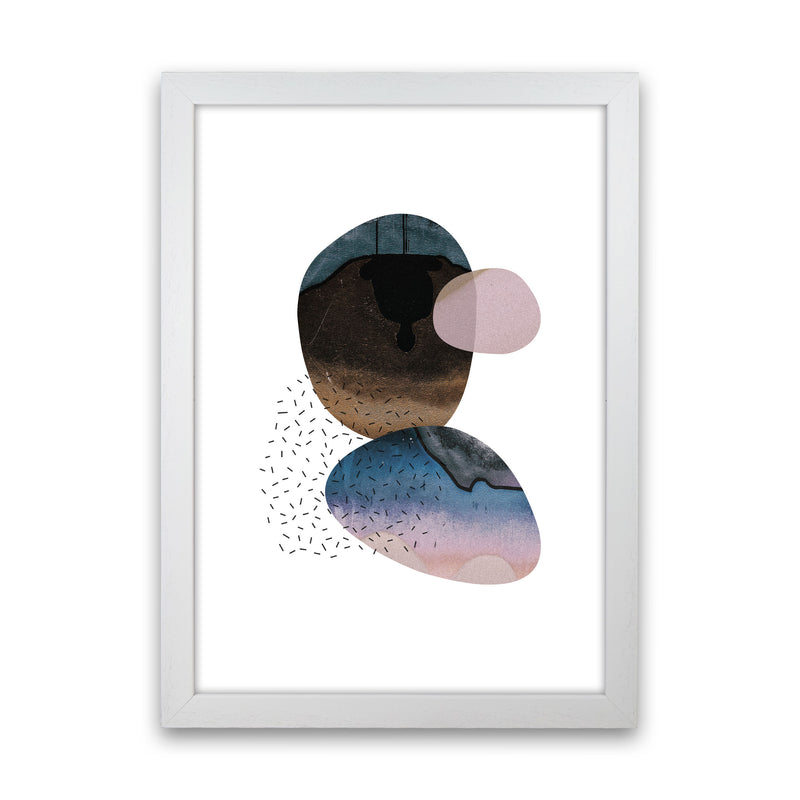 Pastel And Sand Abstract Shapes Modern Print White Grain