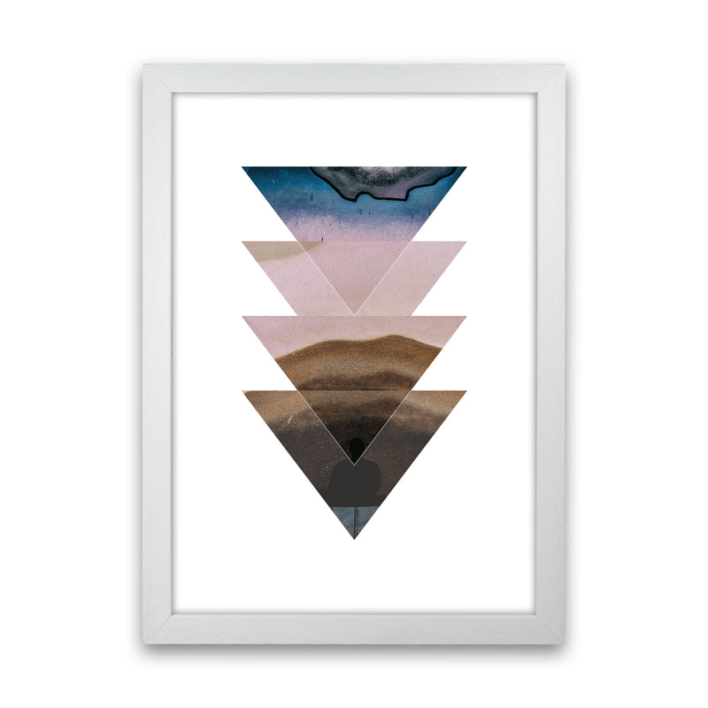Pastel And Sand Abstract Triangles Modern Print White Grain