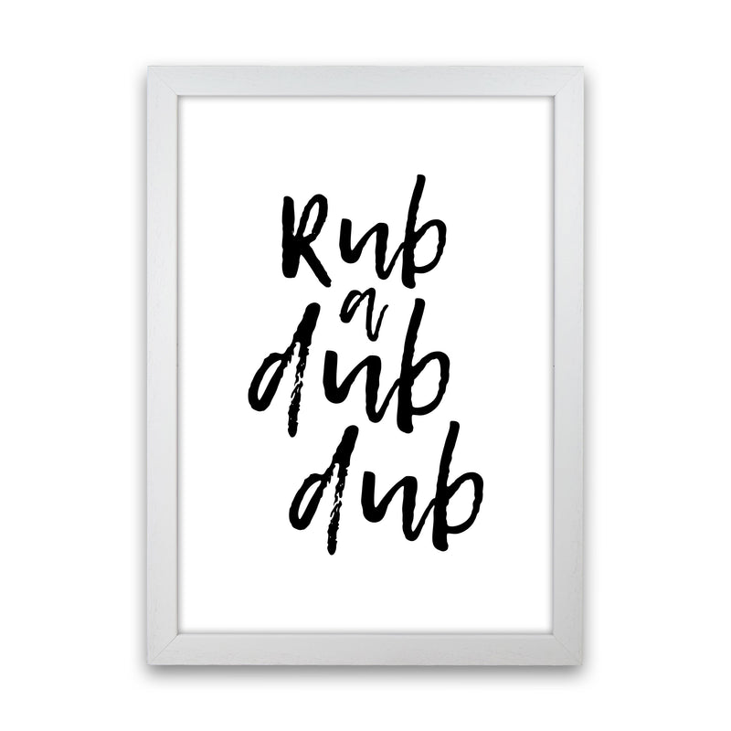 Rub A Dub Dub, Bathroom Modern Print, Framed Bathroom Wall Art White Grain