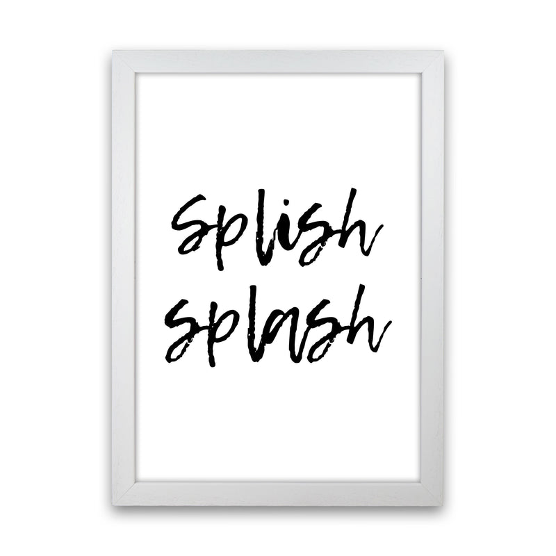 Splish Splash, Bathroom Modern Print, Framed Bathroom Wall Art White Grain