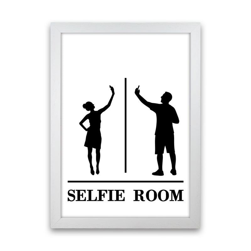 Selfie Room, Bathroom Modern Print, Framed Bathroom Wall Art White Grain
