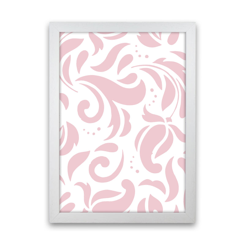 Pink Floral Pattern Modern Print White Grain