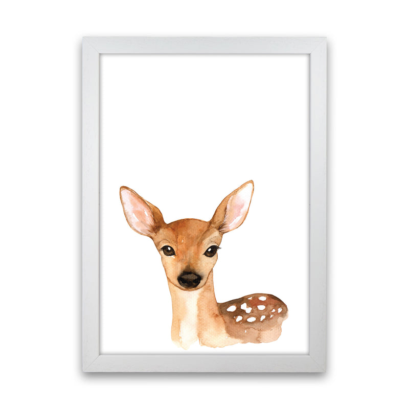 Forest Friends, Cute Deer Modern Print Animal Art Print White Grain