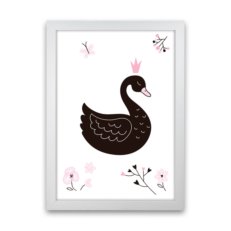 Black Swan Modern Print Animal Art Print White Grain
