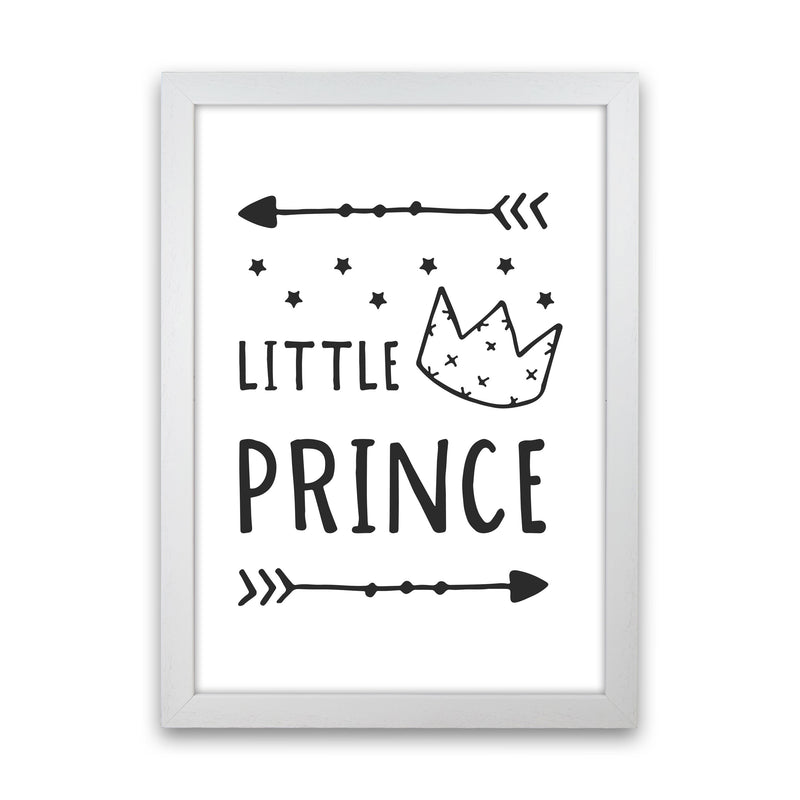 Little Prince Black Framed Nursey Wall Art Print White Grain