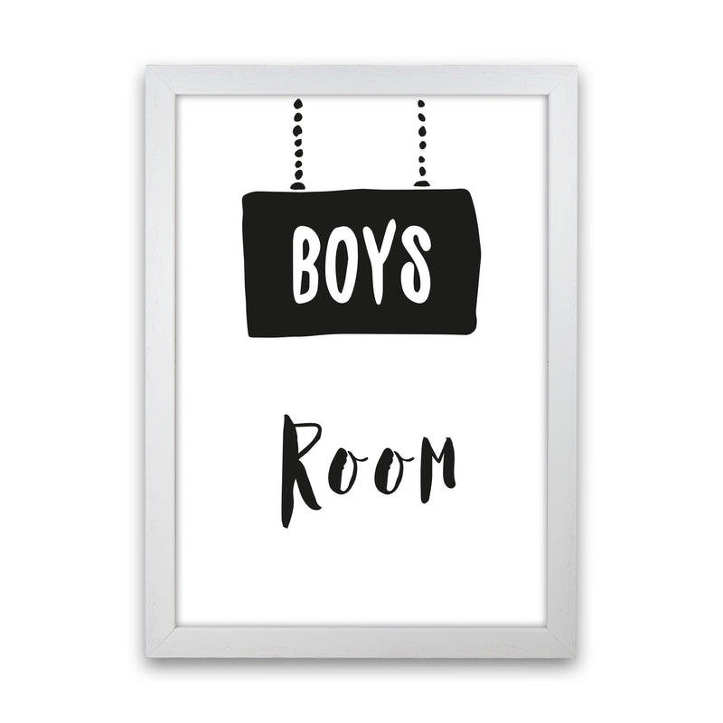 Boys Room Black Framed Nursey Wall Art Print White Grain