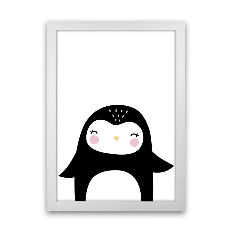 Penguin Modern Print Animal Art Print White Grain