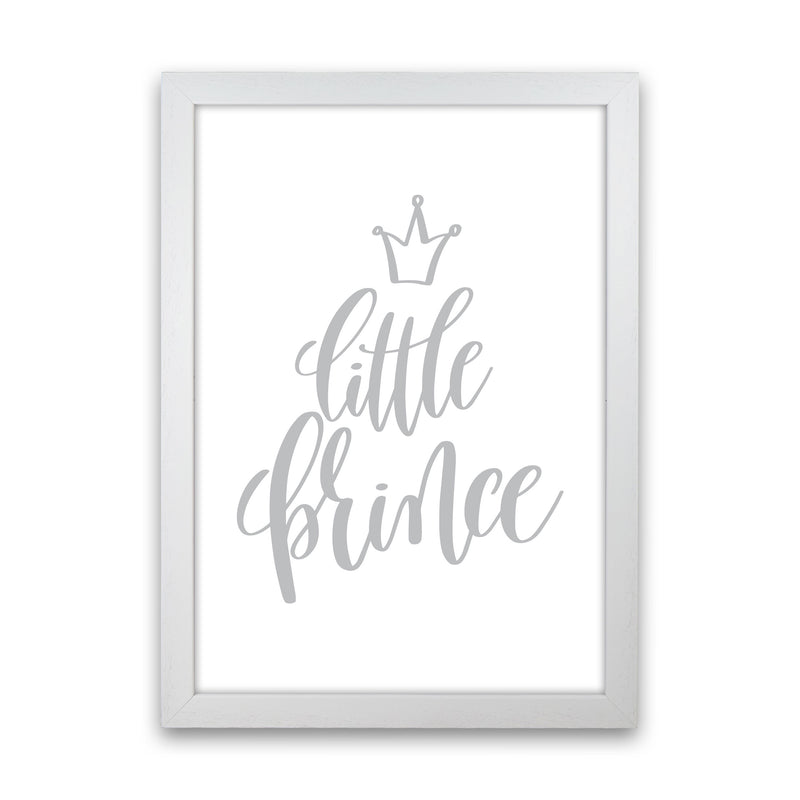 Little Prince Grey Framed Nursey Wall Art Print White Grain