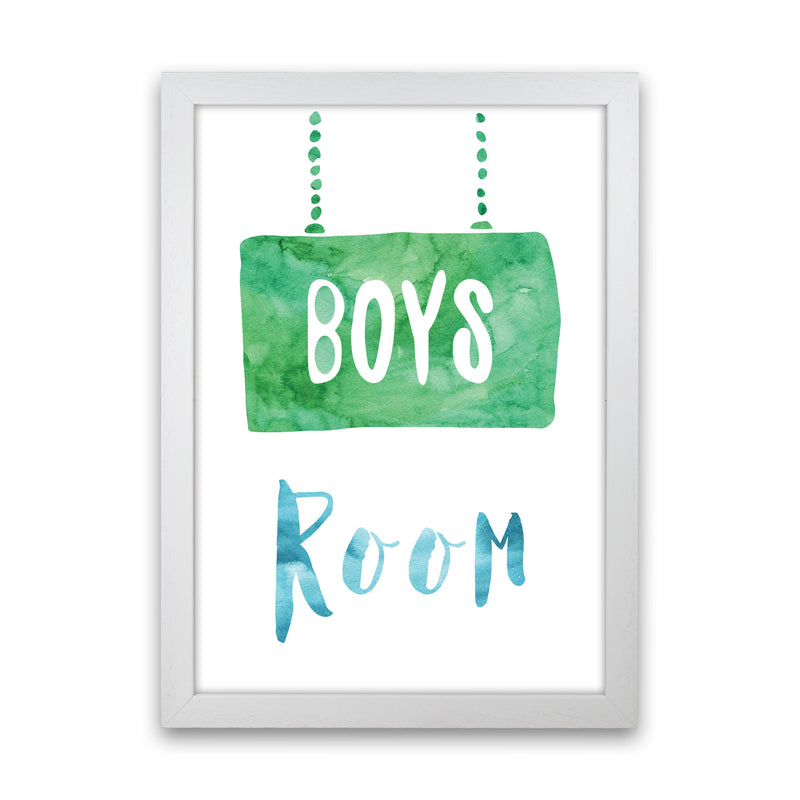 Boys Room Watercolour Framed Nursey Wall Art Print White Grain
