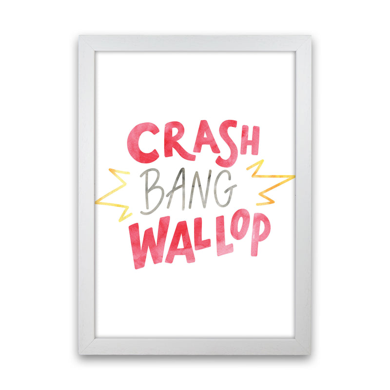 Crash Bang Wallop Watercolour Modern Print White Grain