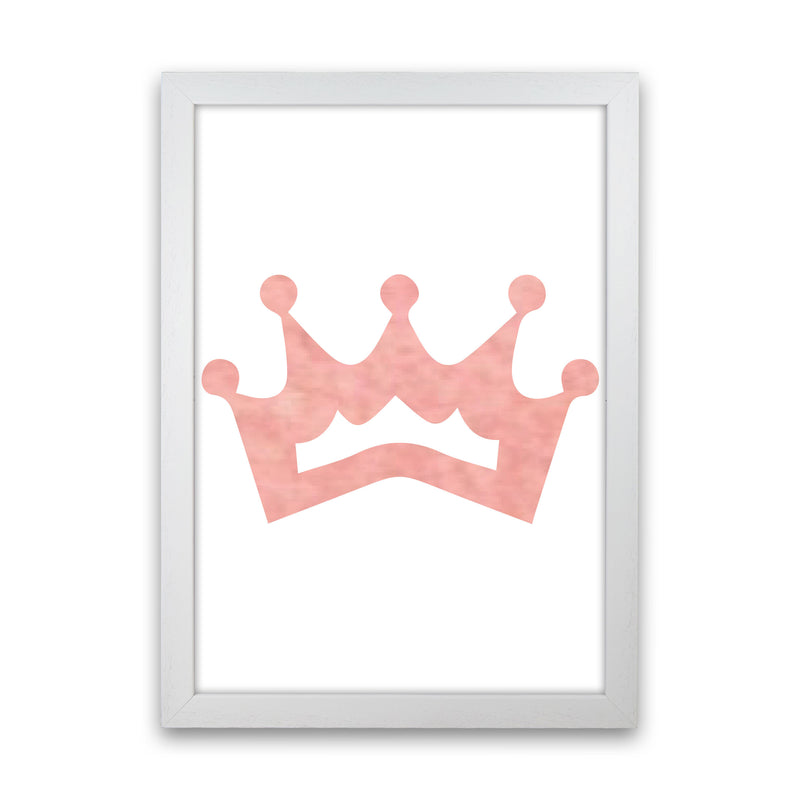 Peach Crown Watercolour Modern Print White Grain