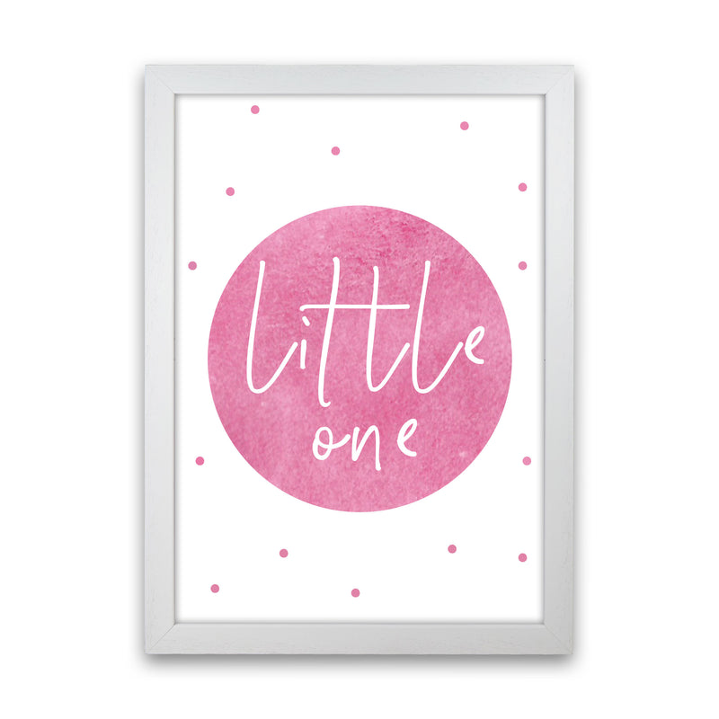 Little One Pink Watercolour Modern Print White Grain