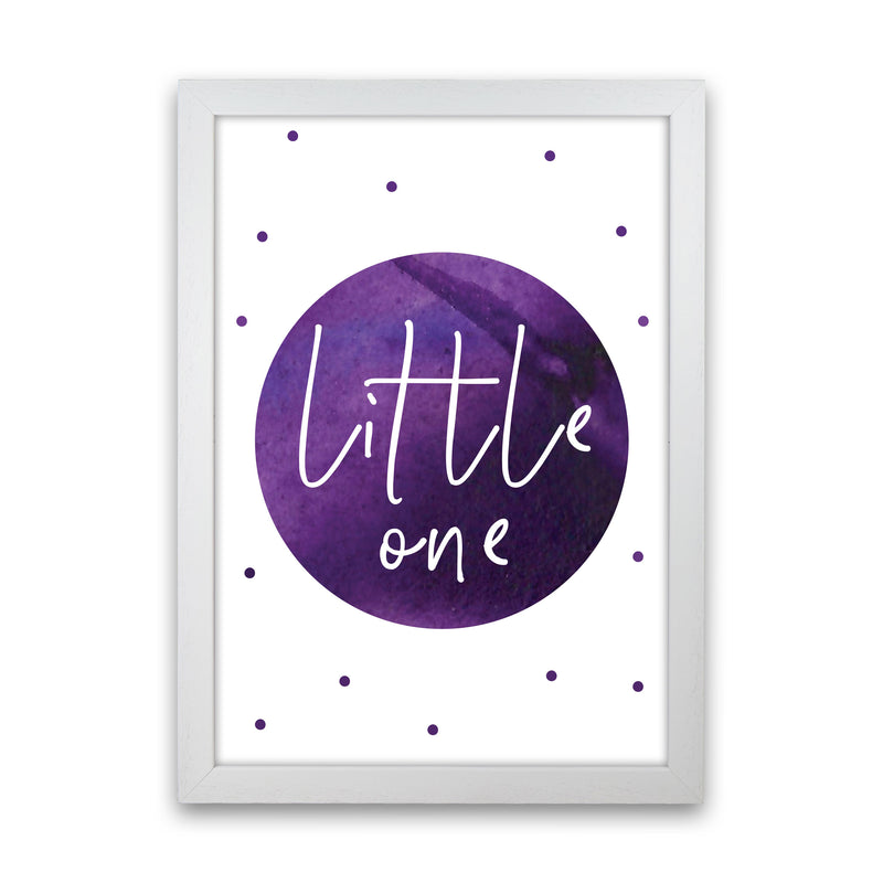 Little One Purple Watercolour Modern Print White Grain