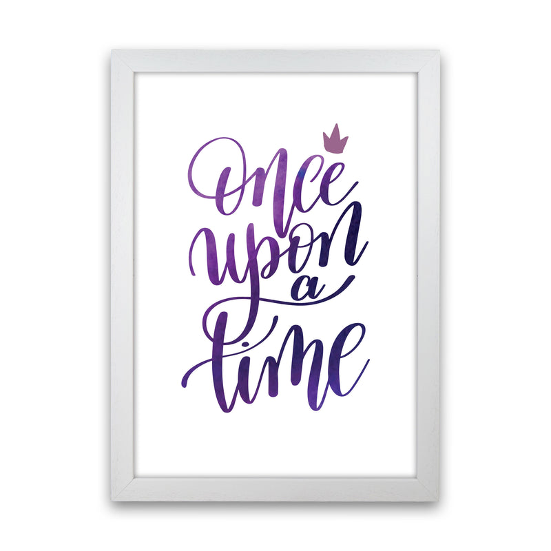 Once Upon A Time Purple Watercolour Modern Print White Grain
