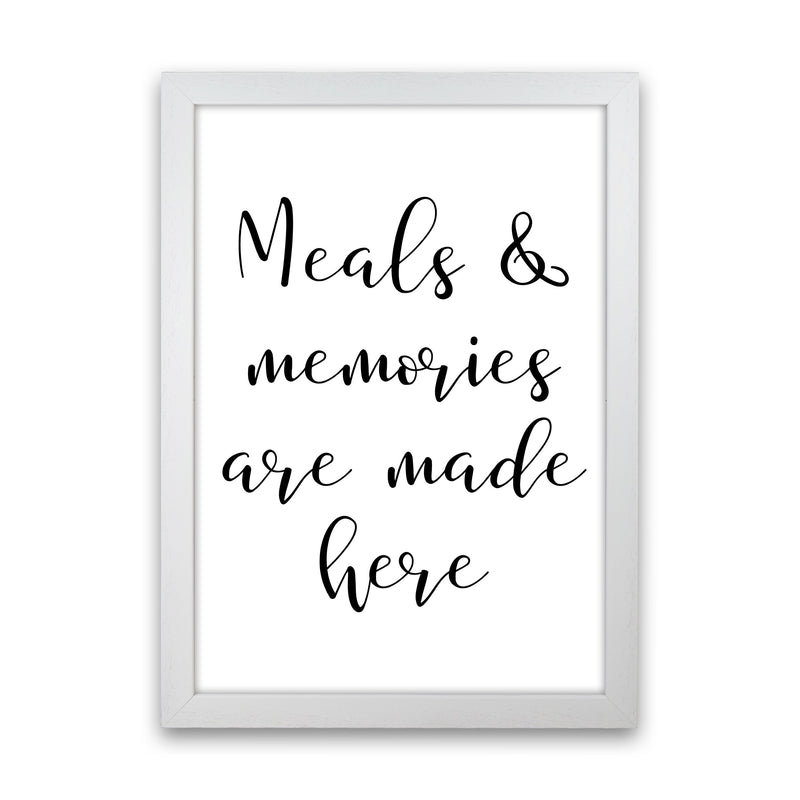 Meals And Memories Modern Print, Framed Kitchen Wall Art White Grain