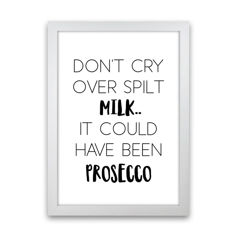 Spilt Milk Modern Print, Framed Kitchen Wall Art White Grain