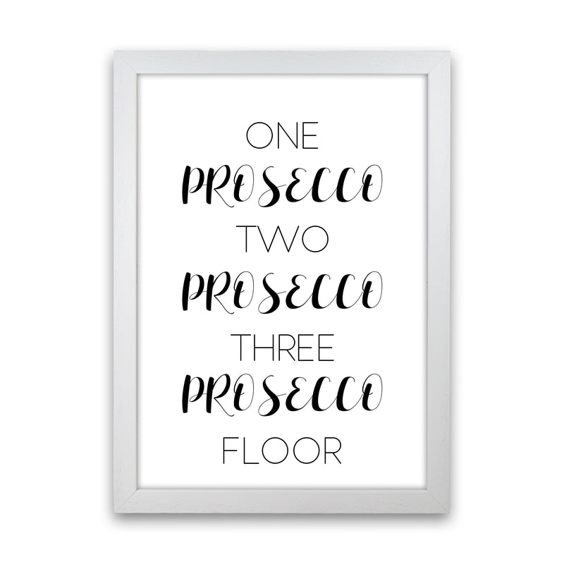 One Prosecco Two Prosecco Modern Print, Framed Kitchen Wall Art White Grain