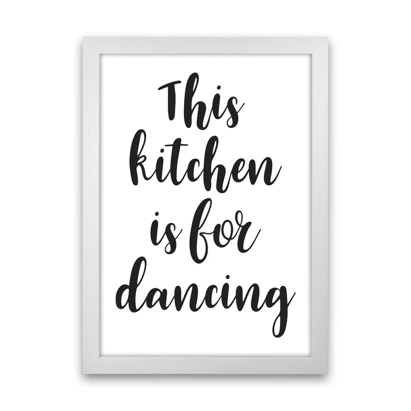 This Kitchen Is For Dancing Modern Print, Framed Kitchen Wall Art White Grain