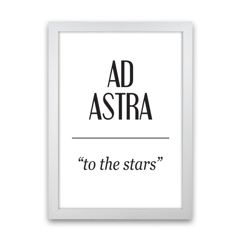 Ad Astra Framed Typography Wall Art Print White Grain