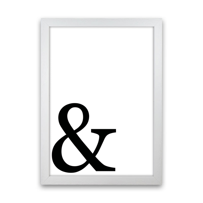Ampersand Framed Typography Wall Art Print White Grain