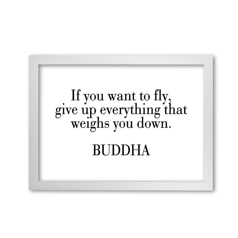 If You Want To Fly Framed Typography Wall Art Print White Grain