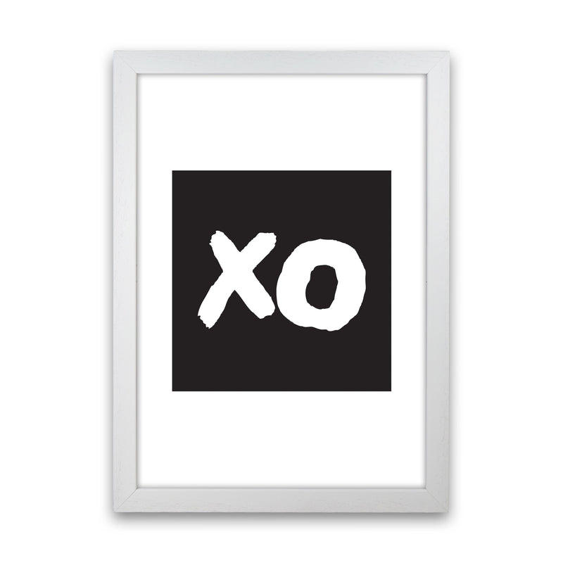 XO Black Square Modern Print White Grain