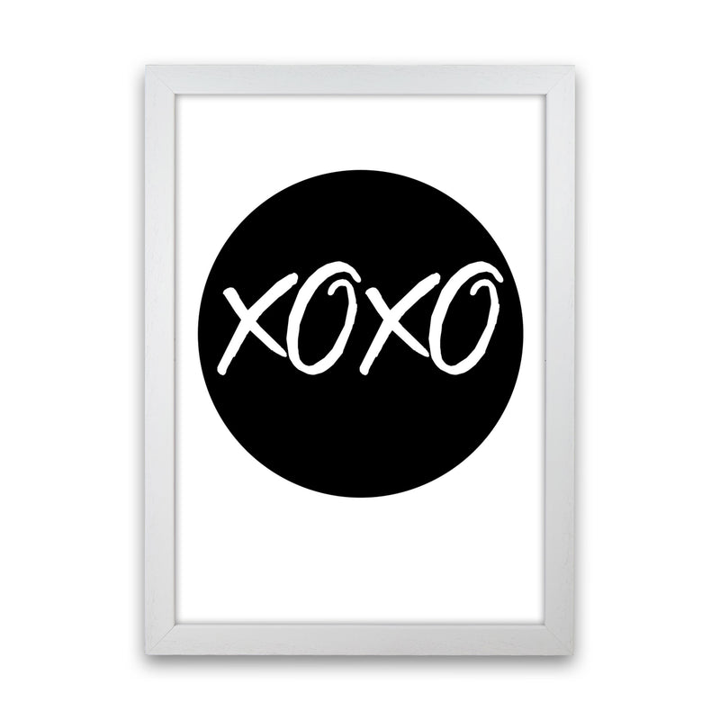 XOXO Black Circle Modern Print White Grain