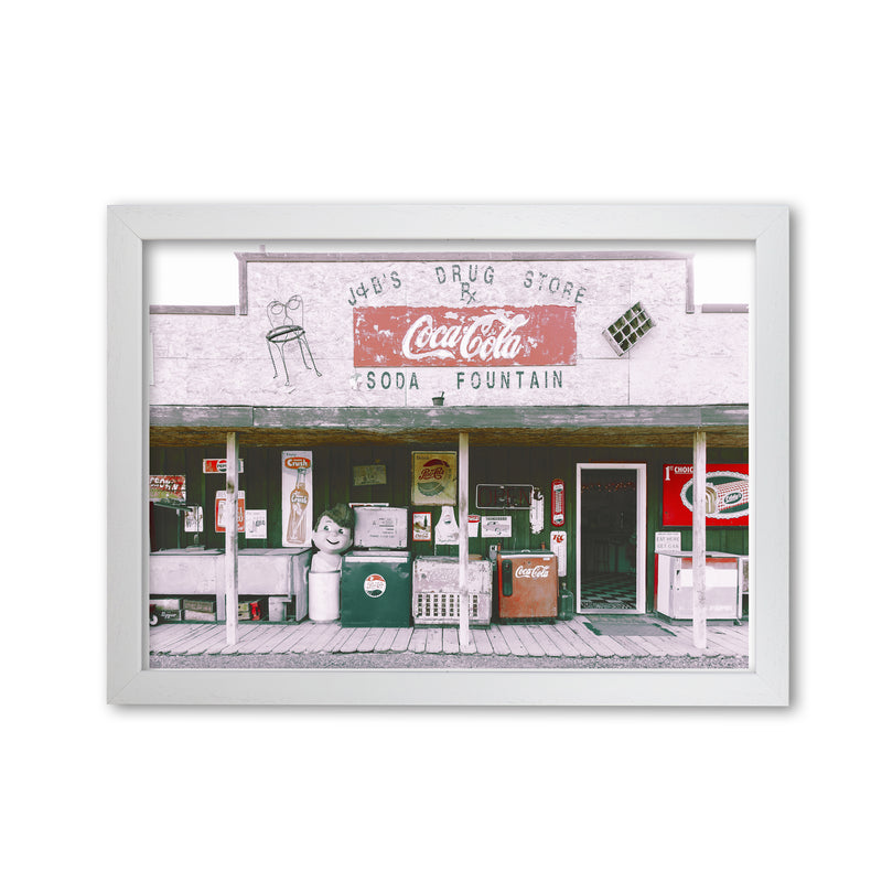 Coca Cola Shop Modern Print White Grain