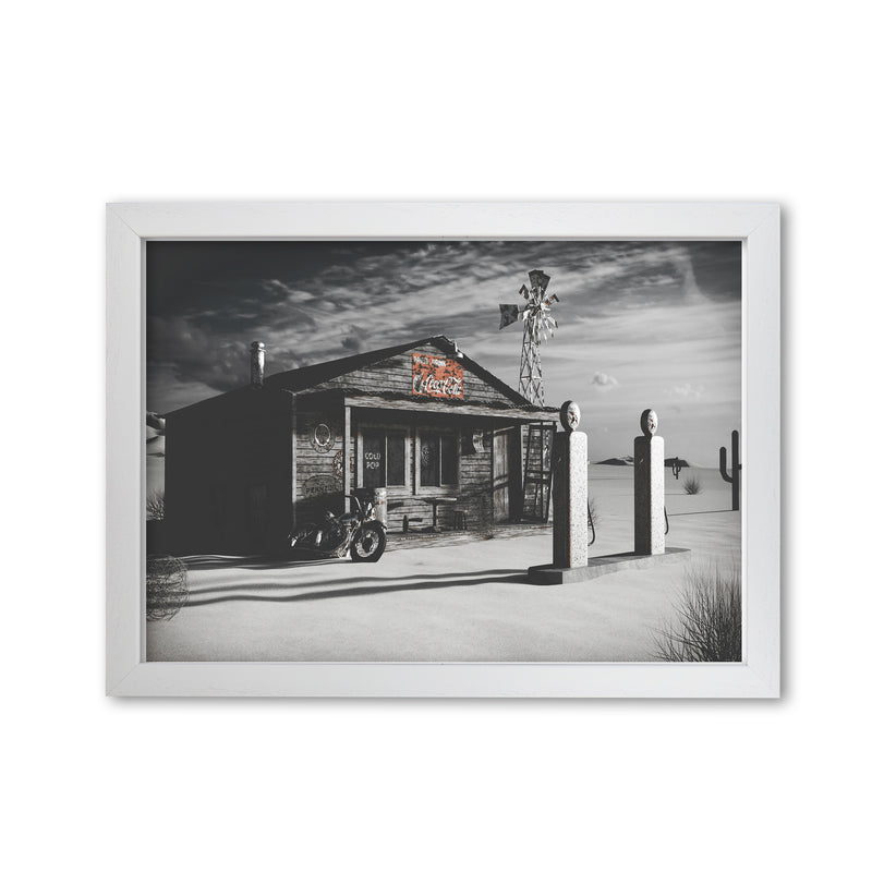 Texas Store Coca Cola Modern Print White Grain