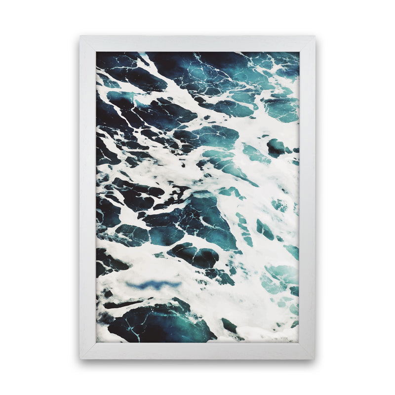 Blue White Water Modern Print, Framed Botanical & Nature Art Print White Grain