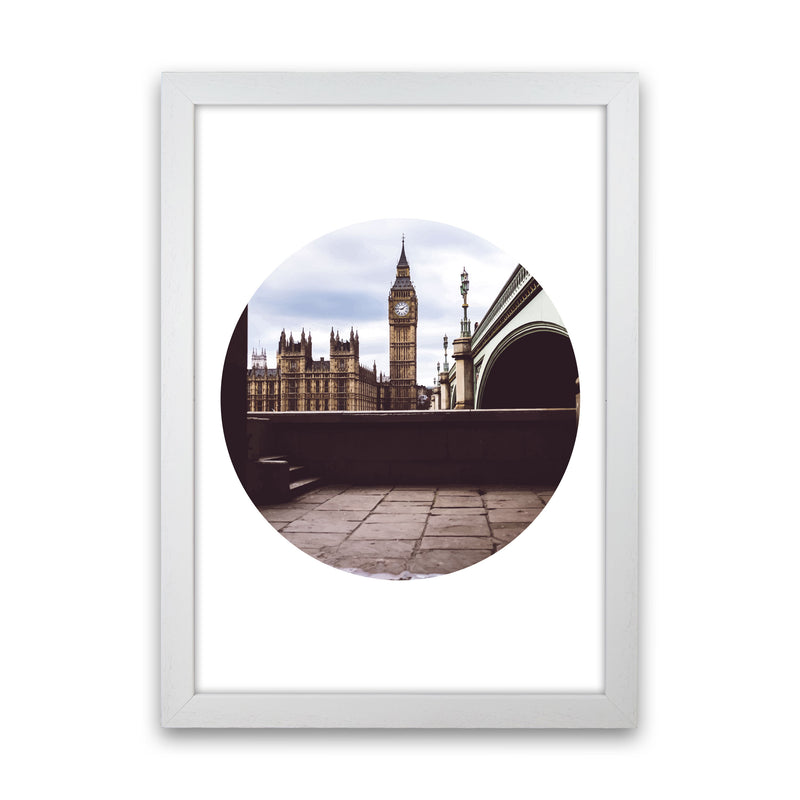 London Big Ben Modern Art Print, Framed Wall Art White Grain