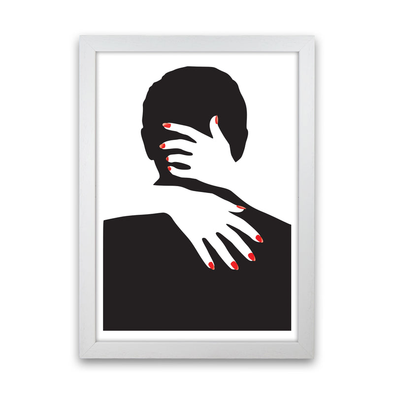 Abstract Man And Hands Modern Print White Grain