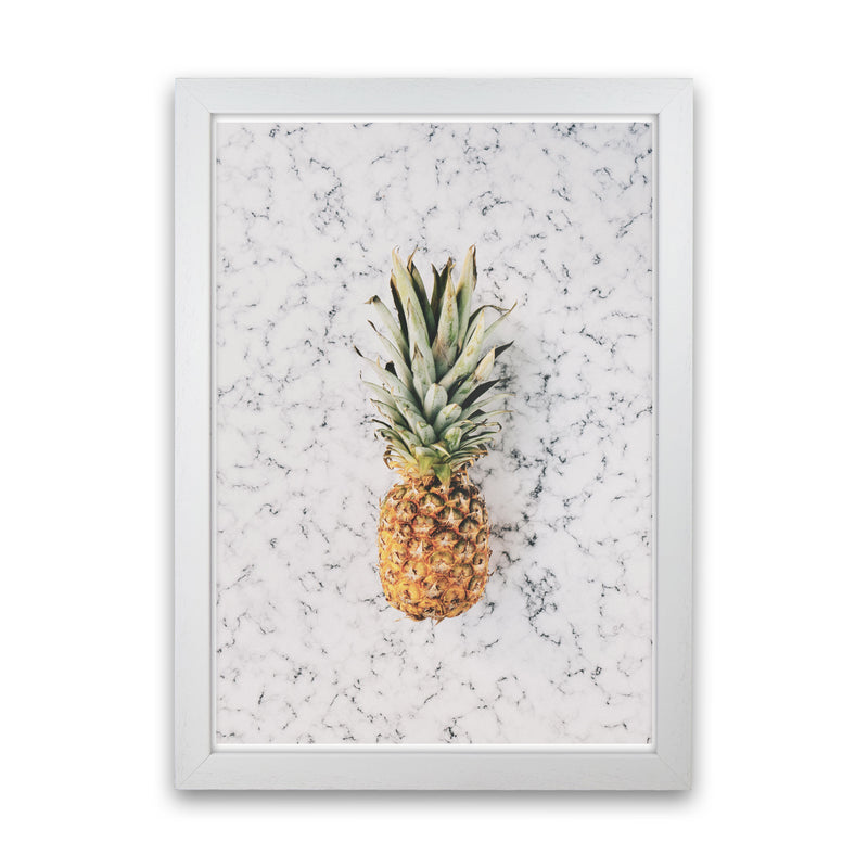 Marble Pineapple Modern Print, Framed Kitchen Wall Art White Grain