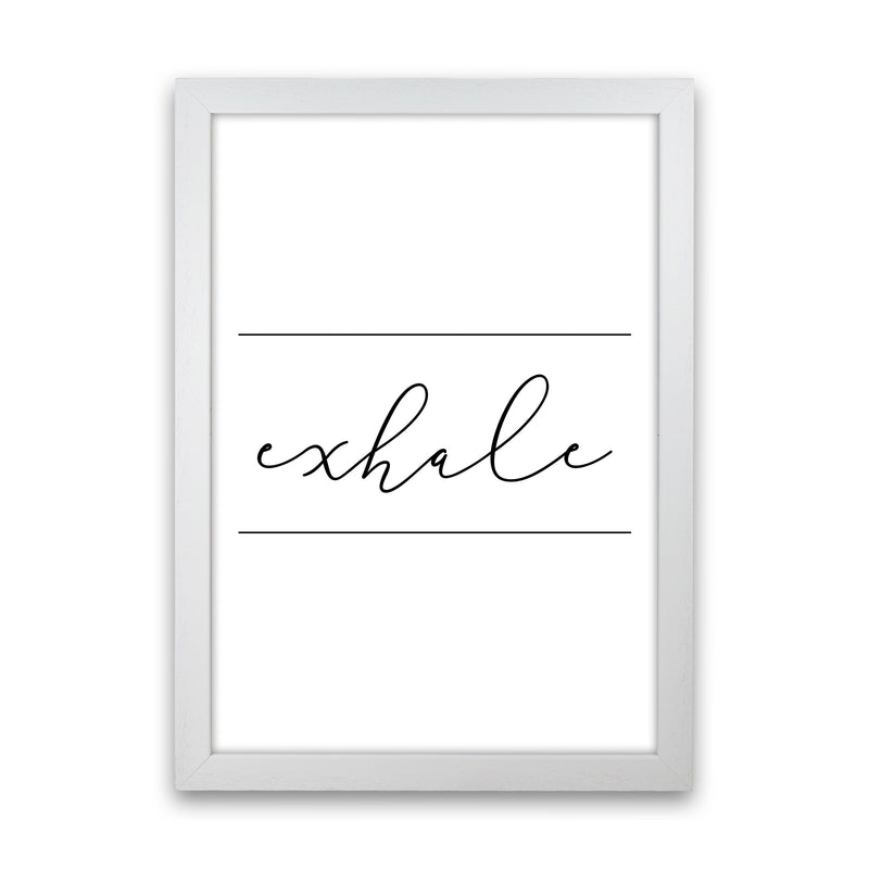 Exhale Framed Typography Wall Art Print White Grain