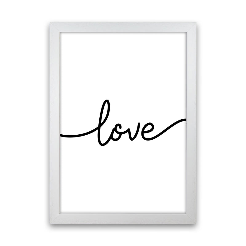 Love Framed Typography Wall Art Print White Grain