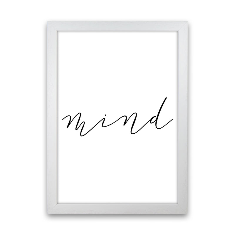 Mind Framed Typography Wall Art Print White Grain