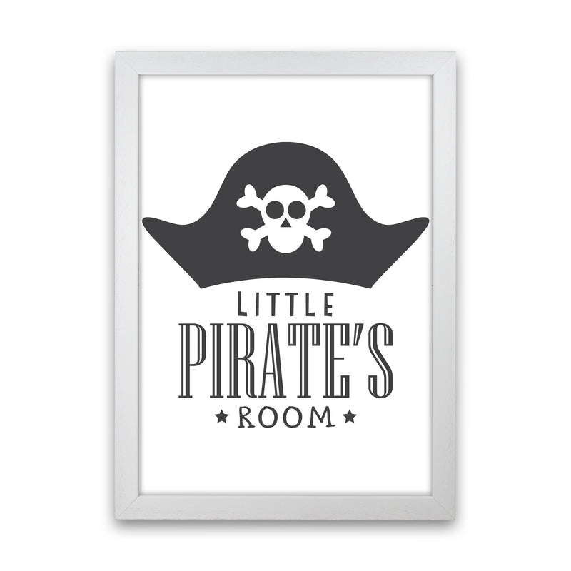 Little Pirates Room Framed Nursey Wall Art Print White Grain