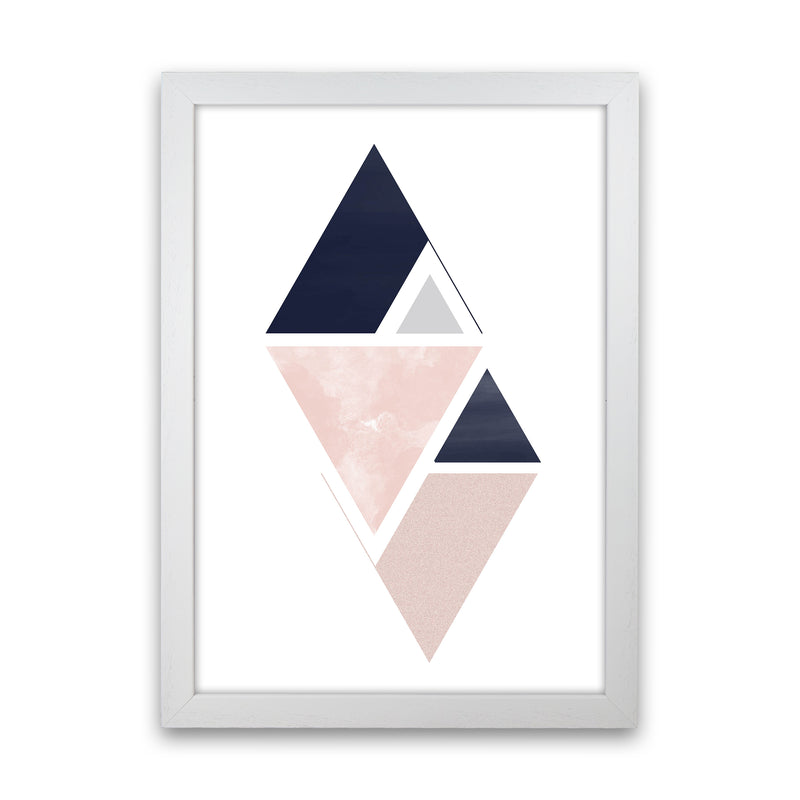 Navy And Marble Pink 3 Art Print by Pixy Paper White Grain