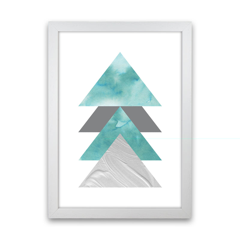 Marble Teal And Silver 2 Art Print by Pixy Paper White Grain