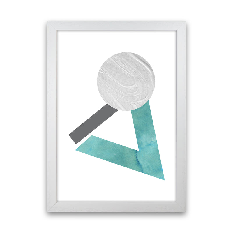 Marble Teal And Silver 3 Art Print by Pixy Paper White Grain