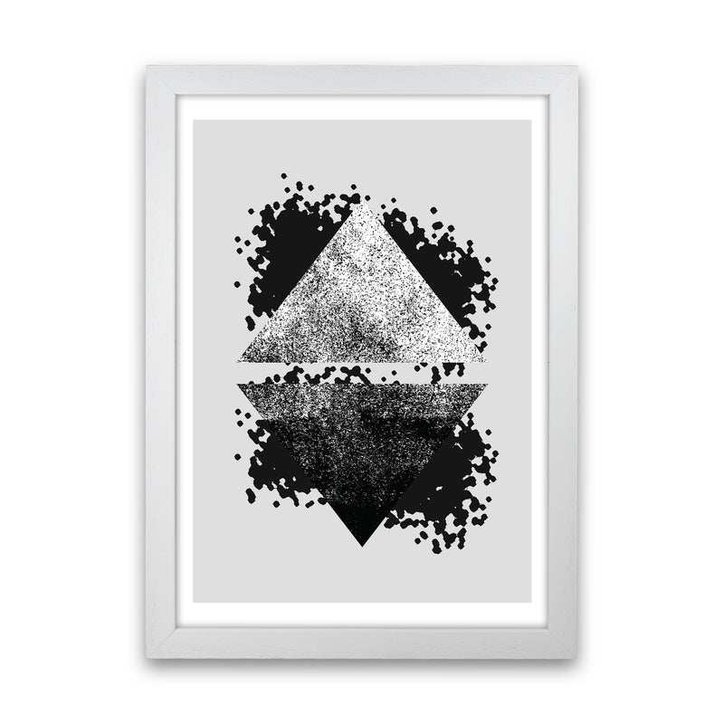 Graffiti Black And Grey Reflective Triangles  Art Print by Pixy Paper White Grain