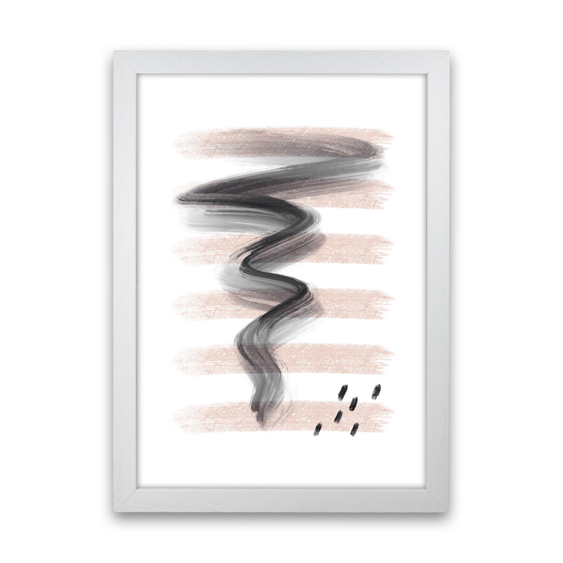 Dalia Chalk Pink Lines Black Storm  Art Print by Pixy Paper White Grain