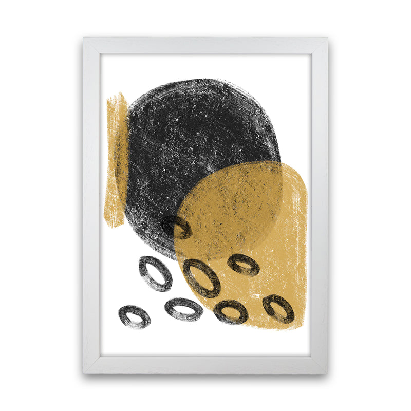 Dalia Chalk Black And Gold Bubbles  Art Print by Pixy Paper White Grain
