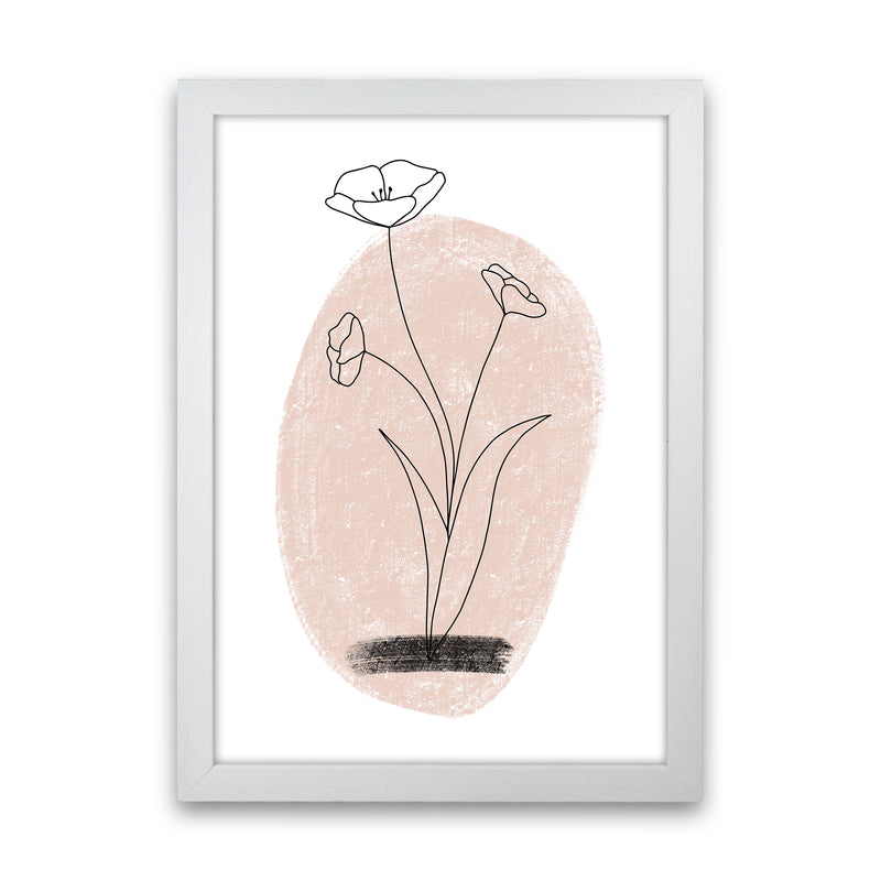 Dalia Chalk Pink Circle Flower  Art Print by Pixy Paper White Grain