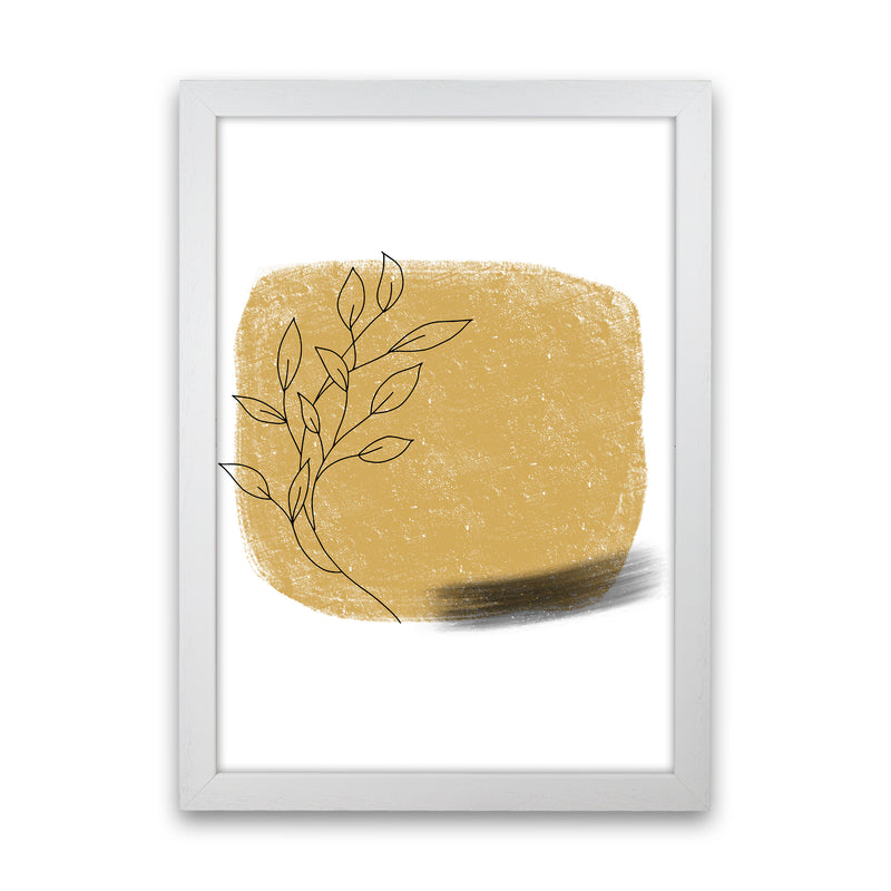 Dalia Chalk Gold Floral Square  Art Print by Pixy Paper White Grain